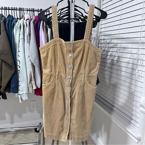 Levi's Tan Corduroy Mini Dress Button Front